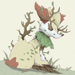 ambiguous_gender anthro body_horror death grass plant solo transformation tree boke_(artist) nintendo pokemon braixen canid canine generation_6_pokemon mammal pokemon_(species) 1:1