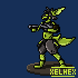 animated_gif anthro fur green_body green_eyes green_fur gun machine male ranged_weapon shotgun solo weapon xelhex protogen 1:1 animated digital_media_(artwork) low_res pixel_(artwork) pixel_animation short_playtime