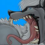 fangs feral gaping_mouth jaws long_tongue male monstrous mouth_shot open_mouth solo teeth tongue 666kps nightdancer_(character) canid canine canis mammal wolf digital_media_(artwork)