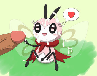 antennae_(anatomy) anthro black_antennae blush bodily_fluids clitoral clitoral_masturbation clitoris cum cum_on_face cum_on_penis cum_on_wings duo female female_focus female_on_human genital_fluids genitals heart_symbol human_on_anthro humanoid_genitalia humanoid_penis interspecies male male/female male_on_anthro masturbation micro penis pink_body pokephilia scarf stick_arms stick_calves stick_legs stick_limbs stick_thighs thin_calves thin_legs thin_thighs touching_penis translucent translucent_wings vulva white_body wings minami_(artist) nintendo pokemon arthropod generation_7_pokemon human insect mammal pokemon_(species) ribombee shiny_pokemon