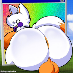 anal_fluids anthro anus backsack balls big_balls big_breasts big_butt blush bodily_fluids bow_tie bow_tie_only breasts butt cheek_tuft dipstick_tail facial_tuft fangs fur genitals gynomorph head_tuft huge_balls huge_breasts huge_butt hyper hyper_butt intersex markings mostly_nude mostly_nude_anthro mostly_nude_gynomorph nipples open_mouth open_smile orange_anus orange_body orange_fur presenting presenting_hindquarters purple_body side_boob sitting smile solo tail tail_markings teeth thick_thighs tuft white_body white_fur pingpongballzie five_nights_at_freddy's five_nights_at_freddy's_world five_nights_at_frickbear's_(series) five_nights_at_frickbear's_3 scottgames lolbit_(fnaf) lolbit_(frickbear's) canid canine fox mammal 1:1 2026 colored digital_drawing_(artwork) digital_media_(artwork) hi_res