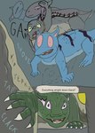 cave exaggerated_expression humor text sayeth mythology ek'en dragon dweller_(sayeth) mythological_creature mythological_scalie scalie comic english_text hi_res