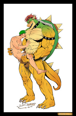 abs anal anal_penetration anthro anthro_penetrating anthro_penetrating_human armband balls big_balls big_dom_small_sub big_muscles big_pecs big_penis blush bodily_fluids butt carrying_another carrying_partner collar cum cum_drip cum_in_ass cum_inside cum_on_balls cum_on_butt cum_on_chest cum_on_penis cum_while_penetrated cumshot dominant dripping duo ejaculation erect_nipples erection facial_hair foreskin genital_fluids genitals glans green_body hair holding_partner horn human_on_anthro human_penetrated humanoid_genitalia humanoid_penis interspecies larger_anthro larger_male leaking_cum male male/male male_penetrated male_penetrating male_penetrating_male multicolored_body muscular muscular_anthro muscular_male mustache nipple_fetish nipple_play nipple_suck nipples nude orgasm pecs penetration penile penile_penetration penis penis_in_ass red_hair retracted_foreskin romantic romantic_couple sex shell simultaneous_orgasms size_difference smaller_human smaller_male smaller_penetrated spiked_armband spiked_collar spiked_shell spikes spikes_(anatomy) stand_and_carry_position standing standing_sex submissive submissive_human submissive_male sucking yellow_body bosoromantics mario_bros nintendo bowser luigi dragon_koopa human koopa mammal scalie absurd_res hi_res signature