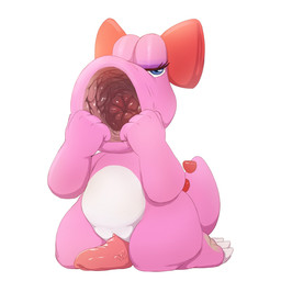 accessory anatomy animal_genitalia anthro bedroom_eyes big_head big_penis blue_eyes bottom_heavy bow_on_head bow_ribbon claws cursed_image detailed_mouth erection esophageal_sphincter eyelashes front_view genital_slit genitals glistening glistening_genitalia glistening_penis grotesque hair_accessory hair_bow hair_ribbon kneeling lidded_eyes looking_at_viewer male mouth_shot narrowed_eyes nightmare_fuel nude open_mouth penis pink_body pink_skin plantigrade presenting_mouth ribbons seductive simple_background siphon_(anatomy) solo sphincter spread_mouth tapering_penis throat unusual_anatomy what what_has_science_done where_is_your_god_now white_background white_claws why wide_hips neemyart mario_bros nintendo birdo_(character) birdo pink_birdo scalie 1:1 2022 digital_media_(artwork) full-length_portrait hi_res portrait