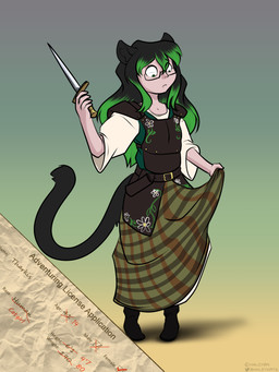 5_fingers after_transformation biped black_hair boots clothed clothed_female clothed_humanoid clothing dress eyewear female female_humanoid fingers footwear fully_clothed fully_clothed_female fully_clothed_humanoid glasses gradient_background green_eyes green_highlights hair highlights_(coloring) holding_object holding_weapon looking_down_at_self shoes simple_background solo standing text weapon young young_female young_humanoid halcy0n tharkis animal_humanoid cat_humanoid felid felid_humanoid feline feline_humanoid humanoid mammal mammal_humanoid 2023 3:4 colored english_text hi_res shaded