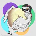 1:1 ambiguous_gender antoreakk avian bird dessert doughnut eating food hi_res horned_owl owl snowy_owl solo true_owl