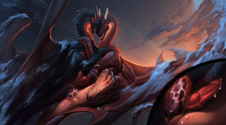 anal anal_penetration animal_genitalia anus black_body black_scales bodily_fluids claws cloud cum cum_in_ass cum_inside detailed_scales duo erection eyes_closed feral feral_on_feral feral_penetrated feral_penetrating feral_penetrating_feral finger_claws flying flying_sex genital_fluids genital_slit genitals handjob handjob_while_penetrating head_to_head horn internal knot knotted_penis leaking_cum long_neck looking_pleasured male male/male male_penetrated male_penetrating male_penetrating_male membrane_(anatomy) membranous_wings penetration penile penis precum red_body red_scales scales sex sky snout star starry_sky starry_wings toe_claws wing_claws wings ryanneilen european_mythology mythology wings_of_fire dawnchaser duskflight_(zeni) dragon mythological_creature mythological_scalie nightwing_(wof) scalie skywing_(wof) western_dragon 2022 alternate_version_at_source dated detailed hi_res shaded watermark