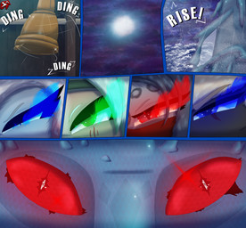 accessory anthro bangs bell black_body black_fur blonde_hair blue_body blue_eyes blue_hair blue_scales boat cloud countershade_face countershading electricity eye_contact eye_flame eye_focus eye_markings eye_scar facial_scar female feral fin fur glowing glowing_eyes green_eyes green_hair grey_body grey_fur hair headband highlights_(coloring) insignia light lightning looking_at_another male markings mask moon moonlight motion_lines night red_eyes red_hair ringing_bell sailor scales scar sea ship sky spots spotted_markings tan_body tan_fur thunderstorm vehicle water watercraft wearing_mask white_hair wings stylish_apollo heart_of_the_lands mythology ithaca_juneia roseland_mingwei xander_dorwin zenchi_hasagami bovid bovine canid canine canis clouded_leopard coyote dragon felid mammal mythological_creature mythological_scalie pantherine scalie sea_monster sea_serpent true_buffalo water_buffalo comic hi_res story story_in_description