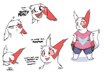 anthro bottomwear breasts claws clothed clothing cute_fangs dialogue ear_piercing ear_ring fangs female fur grumpy happy looking_at_viewer multicolored_body multicolored_fur open_mouth open_smile piercing red_body red_fur red_sclera ring_piercing simple_background slightly_chubby smile solo standing teeth text tongue white_background white_body white_fur shoutingisfun nintendo pokemon generation_3_pokemon mammal pokemon_(species) zangoose 2016 digital_media_(artwork) english_text