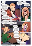 2020 anthro antlers big_breasts black_lipstick blonde_hair blue_eyes breasts cass_(falcon_mccooper) cleavage clothed clothing comic deer dialogue drinking english_text eyelashes falcon_mccooper felid female femboy hair highlights_(coloring) hoodie horn jesse_(falcon_mccooper) lion lips lipstick long_hair makeup male mammal mascara night open_mouth outside pantherine profanity speech_bubble text topwear url