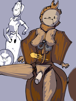 blue_background breasts brown_body brown_skin clock dildo female fingering gear genitals grandfather_clock grandmother_clock nipples pendulum penetration sex_toy simple_background vaginal vaginal_fingering vaginal_penetration vulva wood sad_onionz national_museum_of_finland animate_inanimate 3:4 hi_res