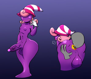 anal balls bent_over clothing disembodied_hand disembodied_head duo erection femboy genitals gloves gradient_background hair handwear hat headgear headwear legless male multiple_poses not_furry nude oral pink_hair pose purple_body rimming sex simple_background smile white_clothing white_gloves white_handwear witch_hat kaijusundae mario_bros nintendo paper_mario vivian_(mario) ghost humanoid shadow_siren spirit 2020 absurd_res digital_media_(artwork) hi_res