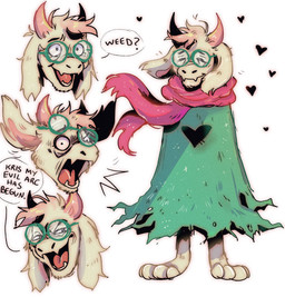 4_toes anthro barefoot black_text clothed clothing dialogue eyes_closed eyewear fangs feet floppy_ears fur glasses green_eyewear green_glasses head_tuft heart_symbol hindpaw horn lop_ears male narrowed_eyes open_mouth open_smile paws pink_horn pink_inner_ear pink_scarf pink_tongue plantigrade round_glasses scared scarf shocked simple_background smile solo speech_bubble standing teeth text toes tongue tuft white_background white_body white_fur wind loafpaw deltarune undertale undertale_(series) ralsei boss_monster_(undertale) bovid caprine darkner mammal 2021 digital_drawing_(artwork) digital_media_(artwork) english_text handwritten_text hi_res shaded