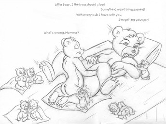 4_fingers 4_toes adolescent adolescent_on_young age_difference age_regression aged_down anthro anthro_on_anthro bed belly breasts butt eyelashes eyes_closed facial_markings fangs feet female female_adolescent female_anthro fingers from_front_position fur furniture head_markings head_tuft lying male male/female male_anthro markings missionary_position mother_penetrating_son muzzle_(marking) neonate nipples on_back on_bed open_mouth penetration penile penile_penetration penis_in_vagina pillow pregnant pregnant_female scut_tail sex short_ears short_tail small_breasts soles spooning tail teeth text toes tongue tuft underage_pregnancy vaginal vaginal_penetration what what_has_science_done young young_anthro young_male guardianslade little_bear nelvana little_bear_(character) mother_bear_(little_bear) bear brown_bear grizzly_bear mammal ursine black_and_white english_text line_art monochrome mother_(lore) mother_and_child_(lore) mother_and_son_(lore) parent_(lore) parent_and_child_(lore) parent_and_son_(lore) son_(lore)
