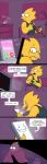 anime_figure anthro bedroom biped brush clothed clothing drawer eyewear female figurine garage_kit glasses greeting hallucination lamp looking_back otaku paranoid ringing scales scared sitting solo stressed surprise text yellow_body yellow_scales fatz_geronimo undertale undertale_(series) alphys flowey_the_flower lizard reptile scalie 2016 comic english_text hi_res