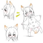 1:1 2021 5_fingers animal_humanoid blush canid canid_humanoid canine canine_humanoid clothed_female clothing cute_fangs ear_tuft eyebrow_through_hair eyebrows female female_humanoid fingers fluffy fluffy_tail footwear fox_humanoid hair heart_symbol hi_res humanoid ketchup_(pixiv) long_hair looking_at_viewer looking_back looking_back_at_viewer mammal mammal_humanoid open_mouth open_smile simple_background smile socks solo standing tail translucent translucent_hair tuft white_background young young_female