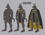 anklet anthro armband athletic black_body black_fur black_sclera bottomwear cape claws clothing crown finger_claws fur headgear jewelry loincloth long_ears male muscular muscular_anthro muscular_male necklace red_eyes slim_tail solo tabard tabard_only tall tall_ears toe_claws bebebebebe egyptian_mythology middle_eastern_mythology mythology anubis anubian_jackal canid canine canis deity jackal mammal