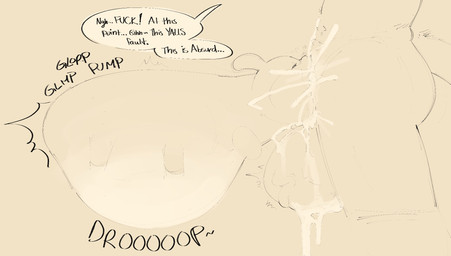 anthro balls balls_deep bestiality bodily_fluids clenching_balls cum cum_drip cum_inflated_belly cum_inflation cum_inside cum_splatter deep_throat dialogue dripping duo excessive_cum excessive_genital_fluids feral feral_penetrated genital_fluids genitals inflation interspecies living_condom male onomatopoeia oral oral_penetration penetration sex side_view sound_effects talking_to_viewer text vein sushiamazing bits_and_bops arthropod caterpillar flow_worms_(bits_and_bops) glowworm grub_(insect) insect larva worm 2026 digital_media_(artwork) english_text hi_res monochrome sketch