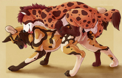 all_fours anatomically_correct anatomically_correct_genitalia anatomically_correct_vulva animal_genitalia animal_penis animal_vulva anus balls black_body black_fur black_nose black_penis breath brown_body brown_fur canine_genitalia canine_penis canine_vulva claws climbing_on digitigrade doggystyle duo eyes_closed female female_penetrated feral feral_on_feral from_behind_position fur genitals happy happy_sex interspecies knot knotting licking looking_back looking_pleasured male male/female male_penetrating male_penetrating_female markings mounting nude panting pawpads paws penetration penile penile_penetration penis penis_in_vagina rounded_back sex shallow_penetration sheath simple_background spots spotted_body spotted_fur spread_legs spreading step_pose step_position tan_body tan_fur tongue tongue_out vaginal vaginal_knotting vaginal_penetration vulva white_balls white_body white_fur yellow_body yellow_eyes yellow_fur marjani african_wild_dog canid canine hyena mammal spotted_hyena digital_media_(artwork)