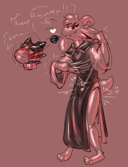 3_toes anthro bdsm biped black_sclera blush bulge clothed clothing costume feet glistening glowing glowing_eyes glue heart_symbol horn latex male muzzle_(object) muzzled null_bulge simple_background solo sound_effects speech_bubble standing text toes vibrating banderi undertale undertale_(series) asriel_dreemurr_(god_form) synclyra boss_monster_(undertale) bovid caprine mammal scalie 2021 digital_drawing_(artwork) digital_media_(artwork) hi_res