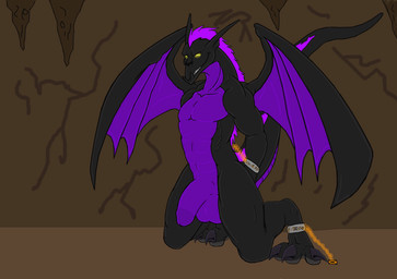 3_toes anthro balls bdsm biped bondage bound cave chain chained claws feet genitals glowing glowing_eyes grin hair half-erect long_ears male membrane_(anatomy) membranous_wings naughty_face non-mammal_balls nude penis purple_hair sharp_teeth smile smirk solo submissive submissive_male tail teeth toe_claws toes wings yellow_eyes gunzcon heratio1000 american_dragon:_jake_long disney european_mythology mythology dark_dragon_(american_dragon) dragon mythological_creature mythological_scalie scalie western_dragon