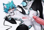 anthro bodily_fluids clothed clothing crossdressing cum cum_in_ass cum_inside femboy genital_fluids leash legwear male solo submissive submissive_male thigh_highs saika076 lapis_glacier felid mammal pantherine snow_leopard hi_res