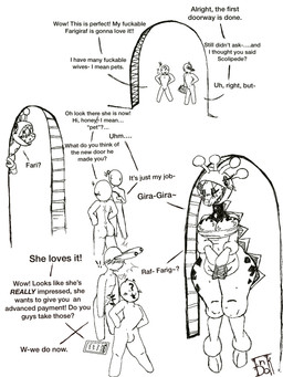 4_eyes antennae_(anatomy) anthro anthrofied bedroom_eyes big_breasts breasts clothed clothing dialogue female hair horn huge_breasts humor inviting_to_sex male markings multi_eye narrowed_eyes neck_spikes pokemorph propositioning seductive sharp_teeth smile spikes spikes_(anatomy) spiky_hair spots spotted_body teeth thick_thighs venus_figure wide_hips inkdoll nintendo pokemon farigiraf generation_9_pokemon giraffid mammal pokemon_(species) comic hi_res meme