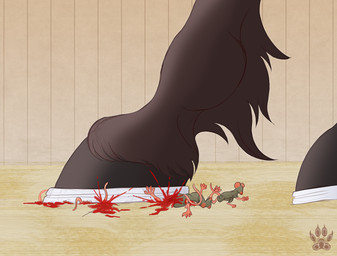 crush feral gore group macro micro stomping trampling shiraclawr equid equine horse mammal mouse murid murine rat rodent absurd_res hi_res