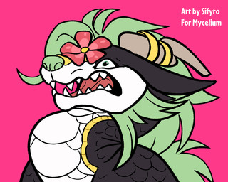 ambiguous_gender black_body black_scales fangs feral flower fur green_body green_fur horn plant ring scales solo teeth blitzdrachin conditional_dnp cat_can't_handle_flower mythology dragon eastern_dragon mythological_creature mythological_scalie scalie 2025 digital_drawing_(artwork) digital_media_(artwork) meme