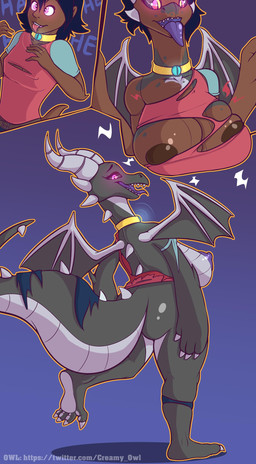 anthro base_two_layout basic_sequence big_breasts black_body black_sclera blockage_(layout) blue_tongue body_part_growth breast_expansion breasts butt claw_growth claws collar expansion female growth horizontal_blockage horn horn_growth human_to_anthro linear_sequence looking_back membrane_(anatomy) membranous_wings mid_transformation nipples on_one_leg open_mouth pink_eyes pupils purple_background scale_growth scales simple_background smile snout snout_growth solo species_transformation spikes standing tail tail_growth three_frame_image three_frame_sequence tongue tongue_out transformation transformation_sequence two_row_layout wing_growth wings creamyowl microsoft minecraft mojang mythology xbox_game_studios jean_(minecraft) dragon ender_dragon human mammal mythological_creature mythological_scalie scalie 2019 absurd_res hi_res sequence