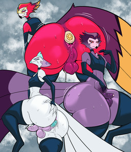 anal anal_penetration anthro backsack balls big_butt bodily_fluids butt buttplug buttplug_in_ass buttplug_insertion chode clothed clothing crop_top erection eyewear feathers femboy fluffy foreskin frown gem genital_fluids genitals glasses group huge_butt hyper hyper_butt jewel_buttplug male male/male object_in_ass penetration penis plug_(sex_toy) plug_insertion precum presenting presenting_hindquarters pubes pubic_mound raised_leg scowl sex_toy sex_toy_in_ass sex_toy_insertion shirt skimpy small_penis smelly smelly_butt smile spread_butt spreading sweat sweaty_butt tail tail_feathers thick_thighs topwear trio vein wearing_glasses wide_hips wobbling zenarator hellaverse helluva_boss andrealphus_(helluva_boss) stolas_(helluva_boss) vassago_(helluva_boss) avian demon goetia humanoid absurd_res hi_res