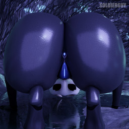 anthro anus bent_over cave female genitals glowing glowing_genitalia looking_at_viewer solo vulva soldierguy hollow_knight_(franchise) team_cherry hornet_(hollow_knight) arthropod insect 1:1 3d_(artwork) absurd_res blender_(artwork) digital_media_(artwork) hi_res tagme