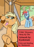 apple applejack_(mlp) barn bodily_fluids comic cover cover_art cover_page cutie_mark duo earth_pony english_text equid equine feathered_wings feathers female feral food freckles friendship_is_magic fruit hasbro horse mammal monochrome multicolored_tail my_little_pony mythological_creature mythological_equine mythology pegasus plant pony rainbow_dash_(mlp) rainbow_tail rhk sitting tail tears text tree wings wood