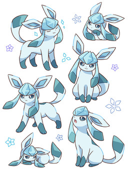ambiguous_gender blue_body blue_eyes eyes_closed fangs feral looking_at_viewer lying open_mouth paws sitting solo sparkles tail teeth tongue nekogyo122 nintendo pokemon eeveelution generation_4_pokemon glaceon pokemon_(species) 2024 3:4 absurd_res hi_res