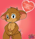 anthro balls balls_heart brown_body circumcised genitals heart_symbol humanoid_genitalia humanoid_penis male nude penis solo tail young young_anthro oooeygoooey an_american_tail don_bluth fievel_mousekewitz mammal mouse murid murine rodent 2022 hi_res