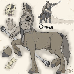 1_missing_limb amputee animal_genitalia beard disability facial_hair fully_sheathed genitals hair hooves horn internal male missing_arm muscular muscular_male muscular_taur sheath side_view solo standing text dannyg european_mythology greek_mythology mythology centaur equid equid_taur humanoid_taur mammal mammal_taur taur 1:1 english_text model_sheet
