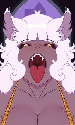 animal_print apode breasts cleavage clothed clothing dark_body dark_skin female fur hair imminent_vore legless leopard_print leopard_print_bra looking_at_viewer monster_girl_(genre) mouth_shot open_mouth serpentine solo split_form uvula white_hair crowstar monster_girl_encyclopedia bunyip_(mge) krissi_(najtsirk12325) animal_humanoid bunyip draconcopode furred_scalie furred_snake humanoid hybrid lamia reptile scalie snake 3:5 absurd_res digital_drawing_(artwork) digital_media_(artwork) hi_res