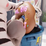 ambiguous_penetration anthro anthro_penetrated balls big_butt black_stripes blue_clothing bouncing_butt butt clothed clothing dessert detailed_background doughnut duo erection female female_penetrated food from_behind_position fur genitals grey_body grey_fur huge_butt interspecies looking_back male male/female male_penetrating male_penetrating_female mostly_nude muscular muscular_male narrowed_eyes nipples nude pastry penetration penile penile_penetration penis pink_text purple_eyes sex short_stack short_tail size_difference sprinkles stripes tail text topwear trash_can white_body white_fur snips456fur disney judy_stuck_in_donut_redraw zootopia judy_hopps felid feline felis lagomorph leporid mammal pantherine rabbit tiger 1:1 2024 3d_(artwork) 3d_animation animated colored digital_media_(artwork) english_text loop short_playtime sound webm female_(lore)