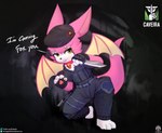 ambiguous_gender anthro bone clothing collar gloves handwear hat headgear headwear knife military_uniform pawpads pose skull solo suit text uniform weapon senz bope dust:_an_elysian_tail rainbow_six rainbow_six:_siege tom_clancy's_(series) ubisoft caveira lune_(lunesnowtail) bat mammal nimbat absurd_res hi_res url