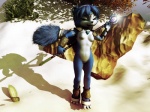 anthro blue_body blue_fur blue_hair breasts female fur hair nipples solo tail white_body white_fur young young_anthro young_female buttercup_saiyan nintendo star_fox krystal_(charleyfox) krystal_(star_fox) canid canine fox mammal 3d_(artwork) 4:3 digital_media_(artwork)