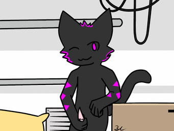 animal_genitalia animal_penis anthro erection feline_genitalia feline_penis fur genitals looking_at_viewer male markings one_eye_closed penile_spines penis smile smiling_at_viewer solo striped_body striped_fur striped_markings stripes tail wink winking_at_viewer evani_(artist) deltaverse novel_(levonze) novel_rainov_(levonze)