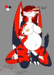 anthro blep blush breasts female fur horn multicolored_body multicolored_fur pregnant pregnant_anthro pregnant_female ring solo tail tongue tongue_out wings rotip309 surik334 mythology nayvanna_(rotip309) rotip dragon hybrid mythological_creature mythological_scalie scalie sergal absurd_res hi_res