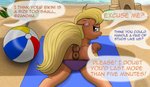 anus beach bikini bikini_bottom blonde_hair butt clothing dialogue equine_anus female feral hair mature_female outside puffy_anus sand_castle sculpture seaside solo swimwear text two-piece_swimsuit trash_anon friendship_is_magic hasbro my_little_pony ms._harshwhinny_(mlp) equid equine mammal english_text hi_res