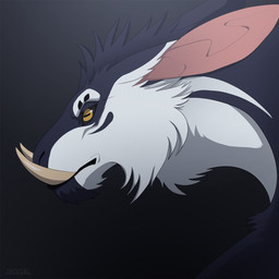 angry anthro big_ears big_fangs fangs grin grinding male open_mouth sharp_teeth smile solo teeth jaggal riorix rix hybrid 1:1 animated frame_by_frame icon