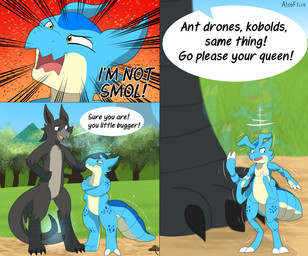bugger shrinking size_transformation tail text transformation alsoflick alsoimainyoshi flick_(alsoflick) alsoan ant arthropod hymenopteran insect kobold lizard reptile scalie absurd_res english_text hi_res