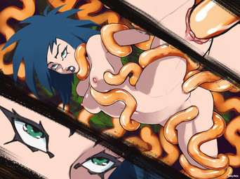 anal anal_penetration areola blue_hair breasts double_penetration female genitals green_eyes hair humanoid_genitalia humanoid_vulva nipples not_furry nude penetration restrained restrained_by_tentacles sex solo tentacle_in_ass tentacle_in_vagina tentacle_penetration tentacle_sex tentacles vaginal vaginal_penetration vulva roxyrex human mammal 2025 hi_res