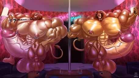abs anthro balls biceps big_balls big_muscles big_penis erection first_person_view genitals glans group huge_balls huge_muscles huge_penis hyper hyper_balls hyper_genitalia hyper_muscles hyper_penis inside male mostly_offscreen_character muscular muscular_male nipple_piercing nipples pecs penis piercing pole quads strip_club stripper stripper_pole trapezius trio vein veiny_penis regnar disney dreamworks madagascar_(series) zootopia alex_(madagascar) leodore_lionheart felid lion mammal pantherine 16:9 hi_res widescreen