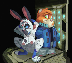 anthro big_breasts breasts collar crouching drone duo etiennette female genitals hypnosis hypnotic_eyes male male/female mind_control robotification slave spots vulva smagadoodle cricetid hamster mammal rodent hi_res