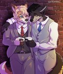 5_fingers anthro black_hair clothed clothing eyebrows eyelashes fingers hair male orange_eyes smile kaitycuddle canid canine canis mammal wolf 2022 digital_media_(artwork)