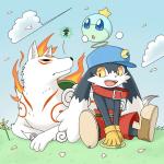 ambiguous_gender anthro clothed clothing fur group hat headgear headwear male simple_background topless white_body white_fur young 9mohusuke6 bandai_namco capcom clover_studio klonoa_(series) okami_(capcom) amaterasu_(okami) huepow issun_(okami) klonoa canid canine canis deity domestic_cat felid feline felis mammal sphere_creature wolf 1:1 2017 crossover